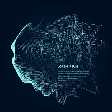 Modern vector illustration with a deformed object shape of the particles Stock Illustration