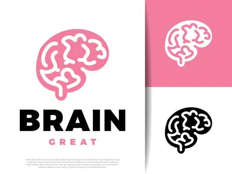 Modern vector illustration of a human brain symbol, representing mind, lear.. Illustrazione stock