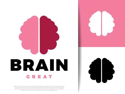 Modern vector illustration of a human brain symbol, representing mind, lear.. Illustrazione stock