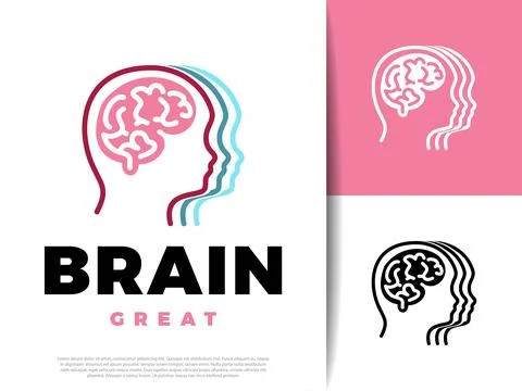 Modern vector illustration of a human brain symbol, representing mind, lear.. Illustrazione stock