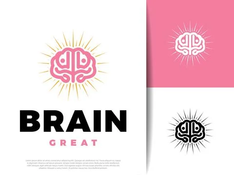 Modern vector illustration of a human brain symbol, representing mind, lear.. Illustrazione stock