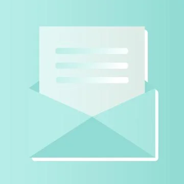 Modern vector illustration. A letter icon, blue envelope, a post with a blue Illustrazione stock