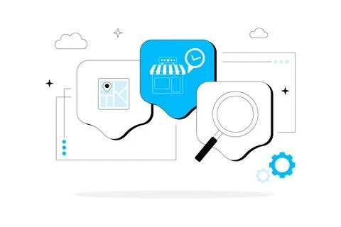 Modern vector illustration representing local store search 库存插图