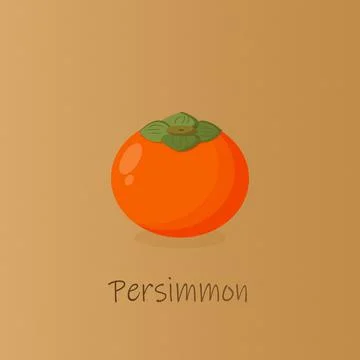Modern vector illustration of ripe persimmon Stock Illustration