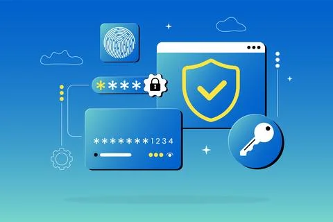 Modern vector illustration of secure online payment Stock Illustration