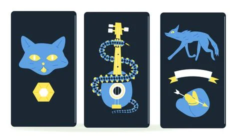 Modern vector illustration of a snake wraps around a guitar Stock Illustration