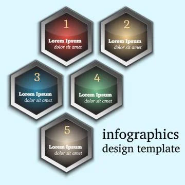 Modern vector infographic template with hexagons and numbers Stock Illustration