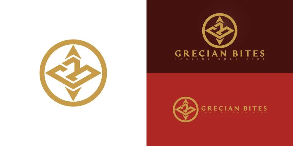 Modern vector initial letter GB or BG logo in gold color Stock Illustration