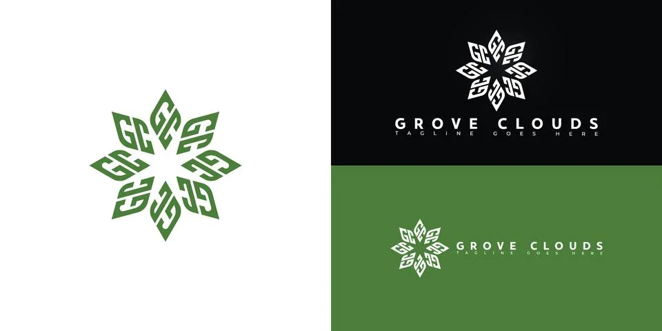 Modern vector initial letter GC or CG logo in green color Stock Illustration