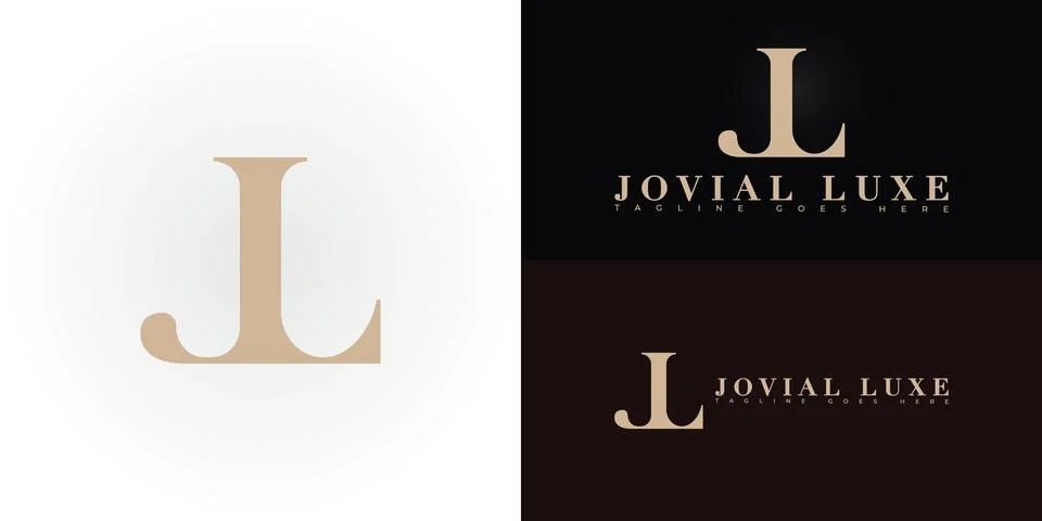 Modern vector initial letter JL or LJ logo in gold color Stock Illustration