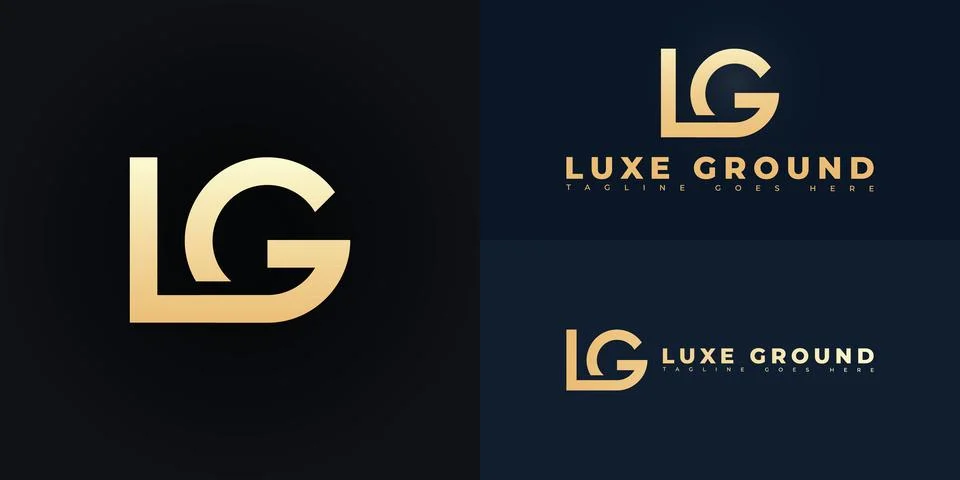 Modern vector initial letter LG or GL in gold color Ilustración de archivo