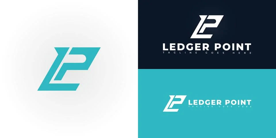 Modern vector initial letter LP or PL in blue color Stock Illustration