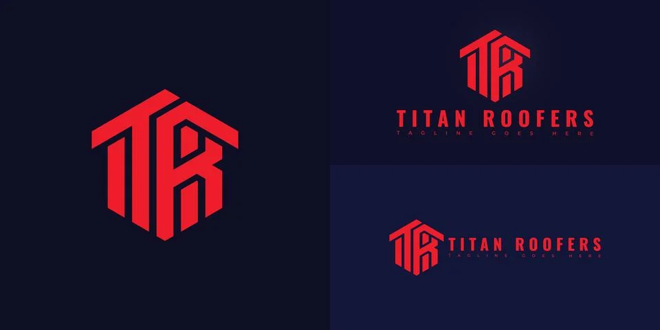 Modern vector initial letter TR or RT logo in red color Stock Illustration