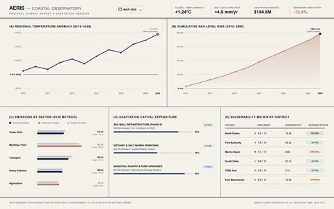 Modern vector interface displaying environmental metrics, climate change stat Stock Illustration