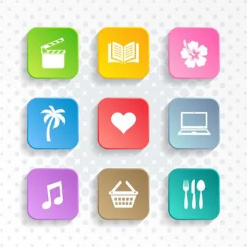Modern vector leisure web and mobile icons イラスト素材