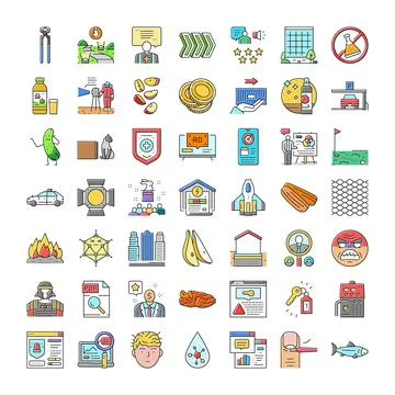 Modern vector line icon collection business concepts Illustrazione stock