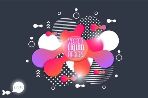 The modern vector liquid form design elements Illustrazione stock