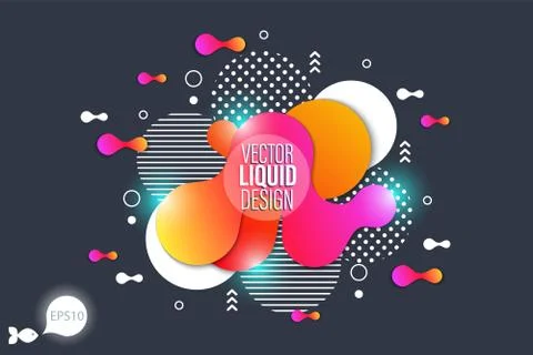 The modern vector liquid form design elements Illustrazione stock