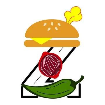 Modern vector logo design combining the letter Z with hamburger 스톡 일러스트