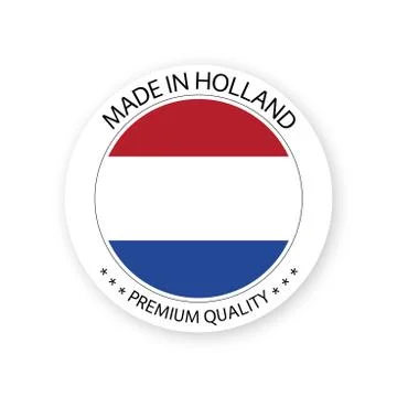 Modern vector Made in Holland label isolated on white background Stock Illustration