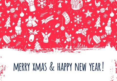 Modern vector New Year card or party design Ilustração Stock