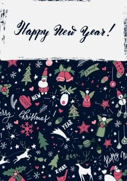 Modern vector New Year card or party design 库存插图