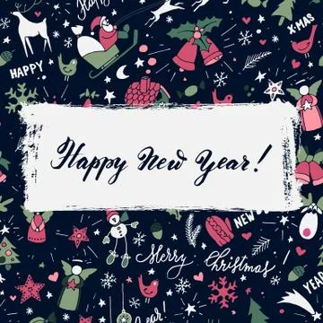 Modern vector New Year card or party design 库存插图