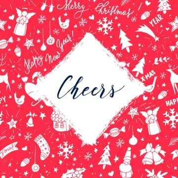 Modern vector New Year card or party design 库存插图