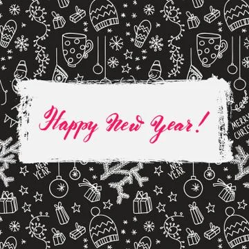 Modern vector New Year card or party design Stock Illustration