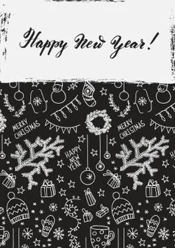 Modern vector New Year card or party design Stock Illustration