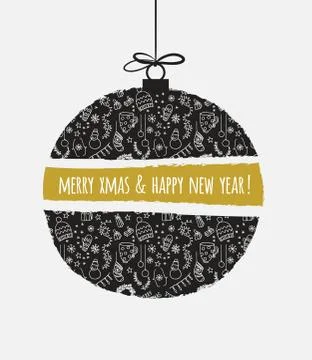Modern vector New Year card or party design Stock Illustration