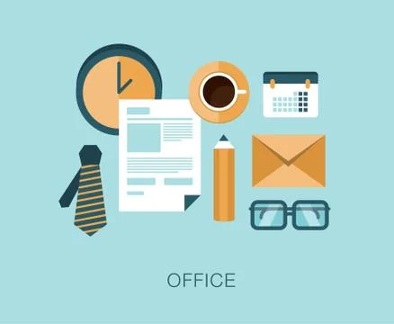 Modern vector office concept illustration Stock Illustration