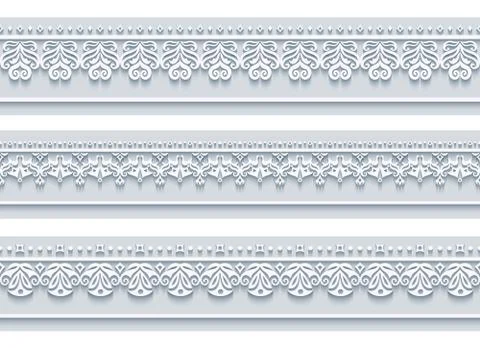 Modern vector ornamental stripe backgrounds set Stock Illustration