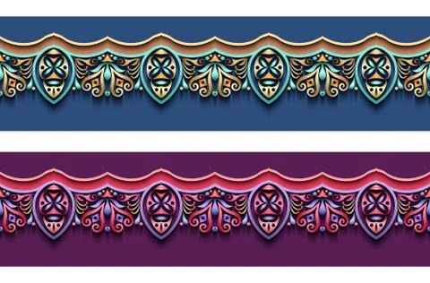 Modern vector ornamental stripe backgrounds set Illustrazione stock