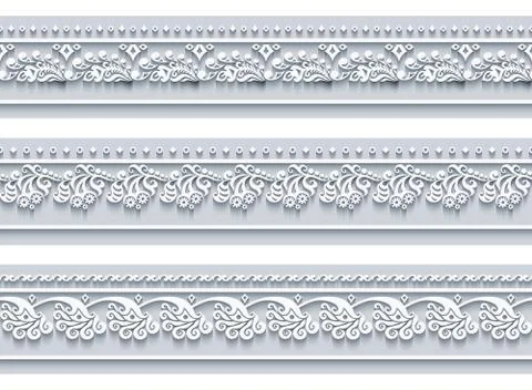 Modern vector ornamental stripe backgrounds set Stock Illustration