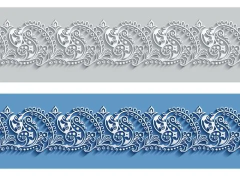 Modern vector ornamental stripe backgrounds set Stock Illustration