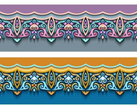 Modern vector ornamental stripe backgrounds set Stock Illustration
