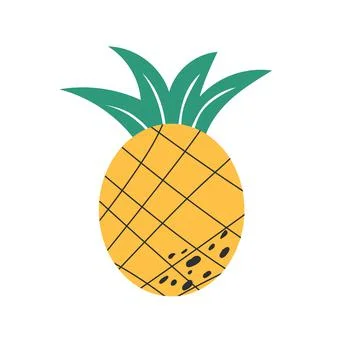 Modern vector pineapple illustration. Pineapple icon. Hand drawn design style. 스톡 일러스트
