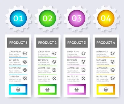 Modern vector product price table design template Stock-Illustration
