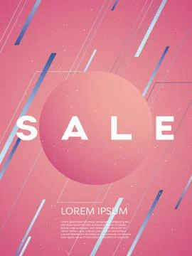 Modern vector sale banner with 3d geometric shape and grainy texture. Poster Stock Illustration