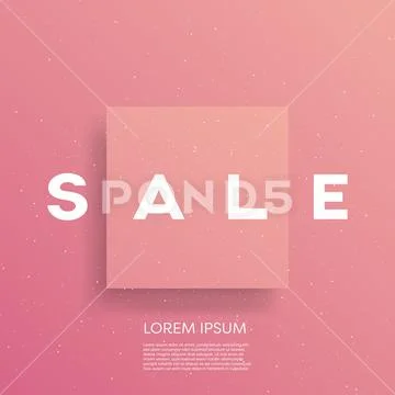 Modern vector sale banner with 3d geometric shape and grainy texture. Poster Stock Illustration