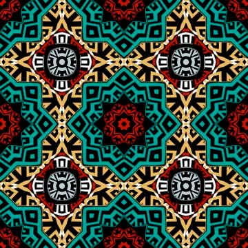 Modern vector seamless pattern. Abstract tribal ethnic background. Repeat col Stock Illustration
