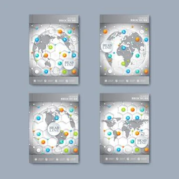 Modern vector set of brochures in the  infographics style for your design 스톡 일러스트