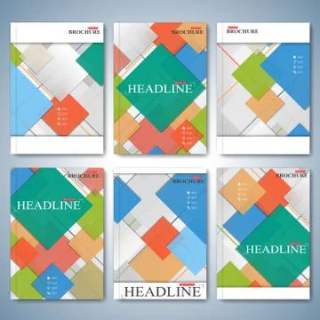 Modern vector set of brochures, magazine, flyer, booklet, cover or report in A4 스톡 일러스트