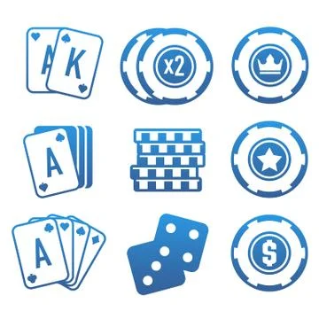 Modern vector set of colorful gambling and casino icons for website or mobi.. Stock Illustration