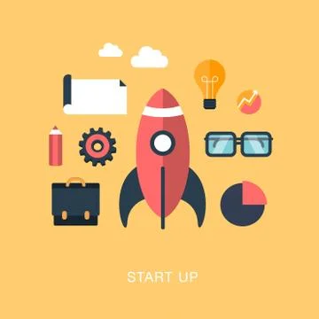 Modern vector start up concept illustration Stock Illustration