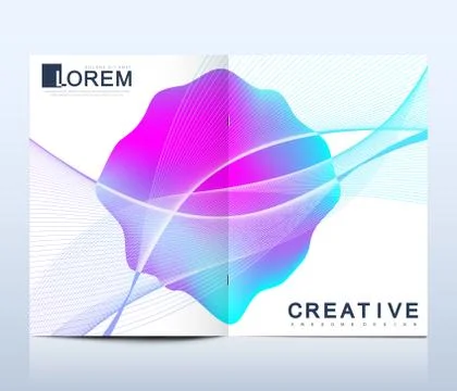Modern vector template for bi fold brochure, leaflet, flyer, cover, catalog Stock Illustration