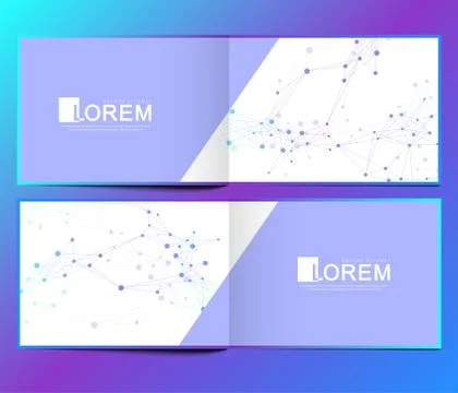 Modern vector template for horizontal brochure, leaflet, cover, magazine or Stock Illustration