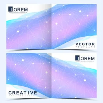 Modern vector template for square brochure, leaflet, flyer, cover, catalog 库存插图