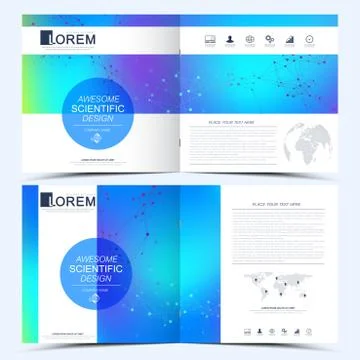 Modern vector template for square brochure, leaflet, flyer, cover, catalog Stock Illustration